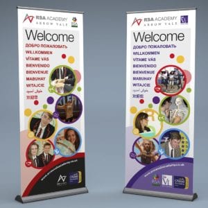 Arrow Vale Academy Banner Stands | Portfolio | Blackberry Design